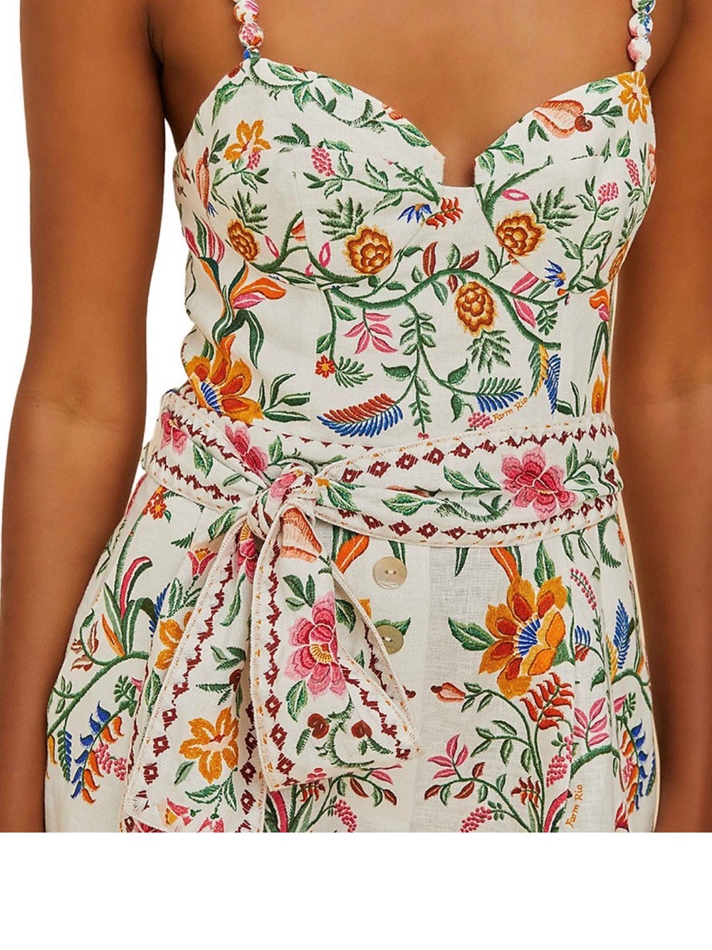FARM Rio White Floral Embroidered Mini Romper - Picture 4 of 5